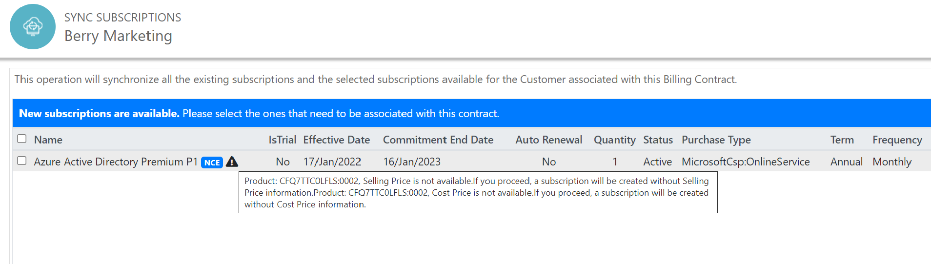 Subscription sync 3