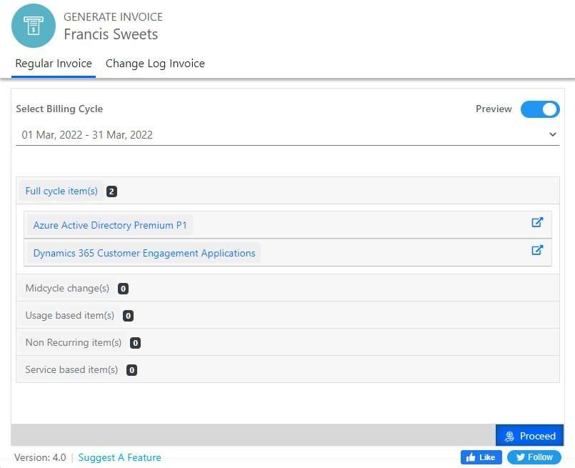 regular invoice