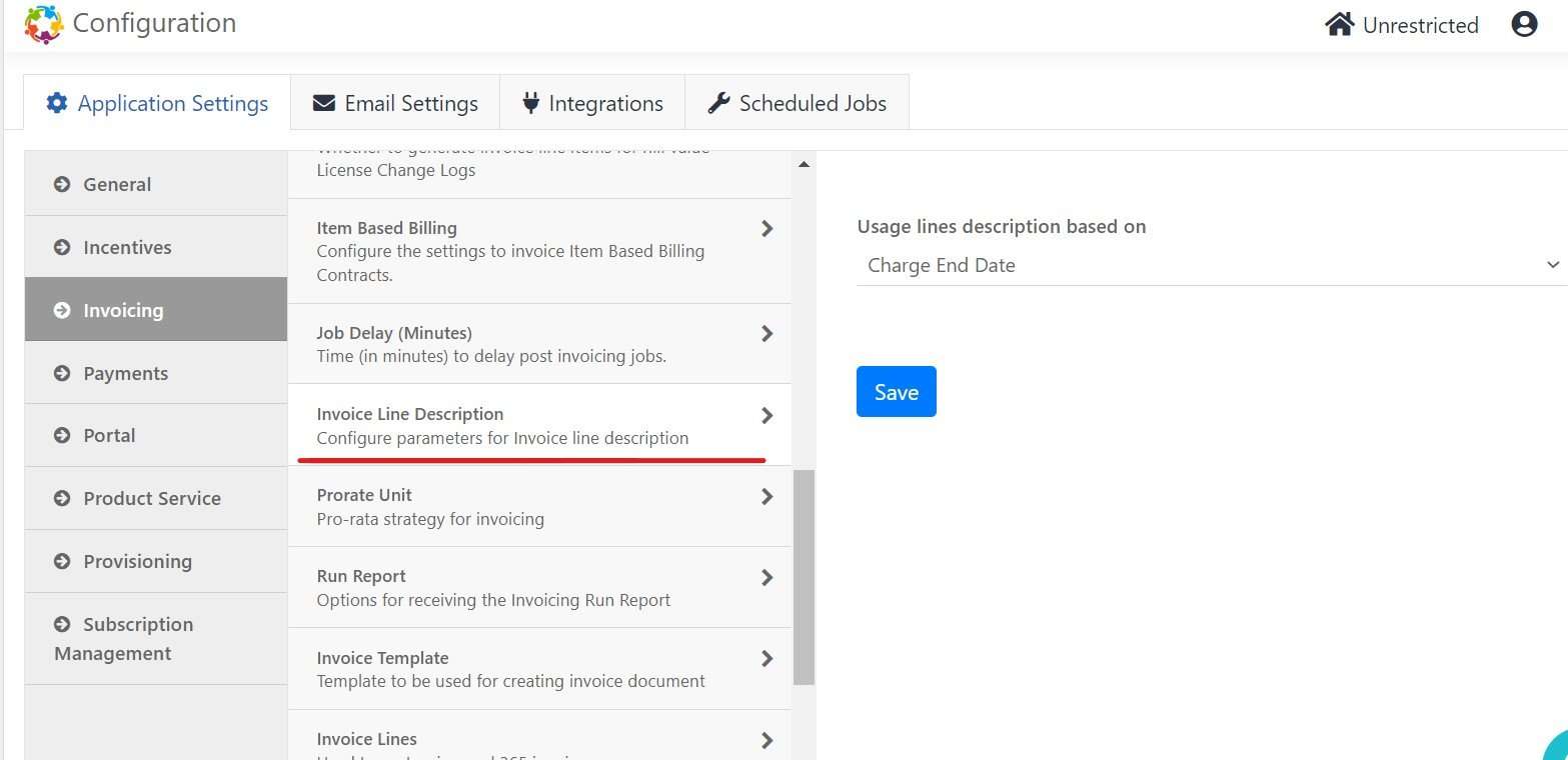 Invoice Line description
